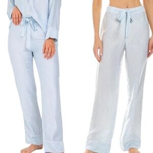 Ettitude Bamboo Sateen Pajama Pants Size S Starlight Blue White Stripes NEW